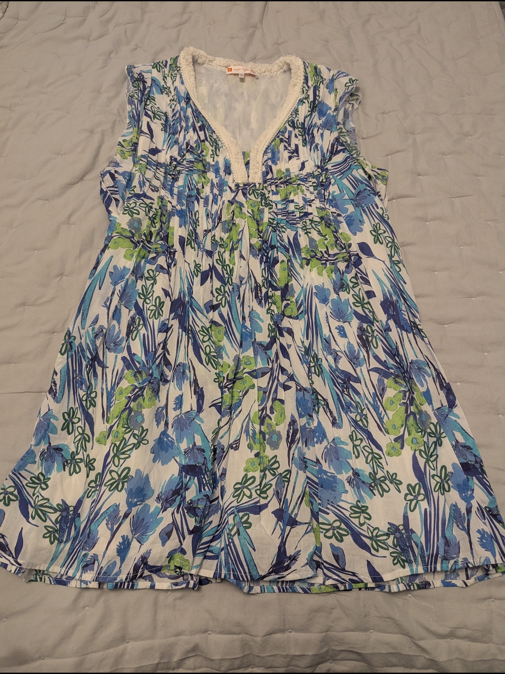 Jude Connally Blue Green Floral Swim Coverup